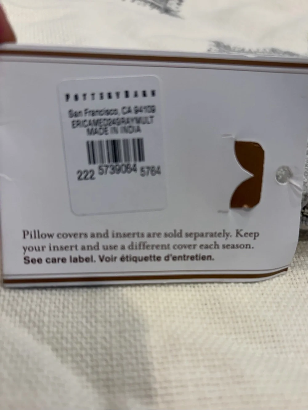 Pottery Barn Erica Medallion Pillow Cover Light Grey NWT,  neutral